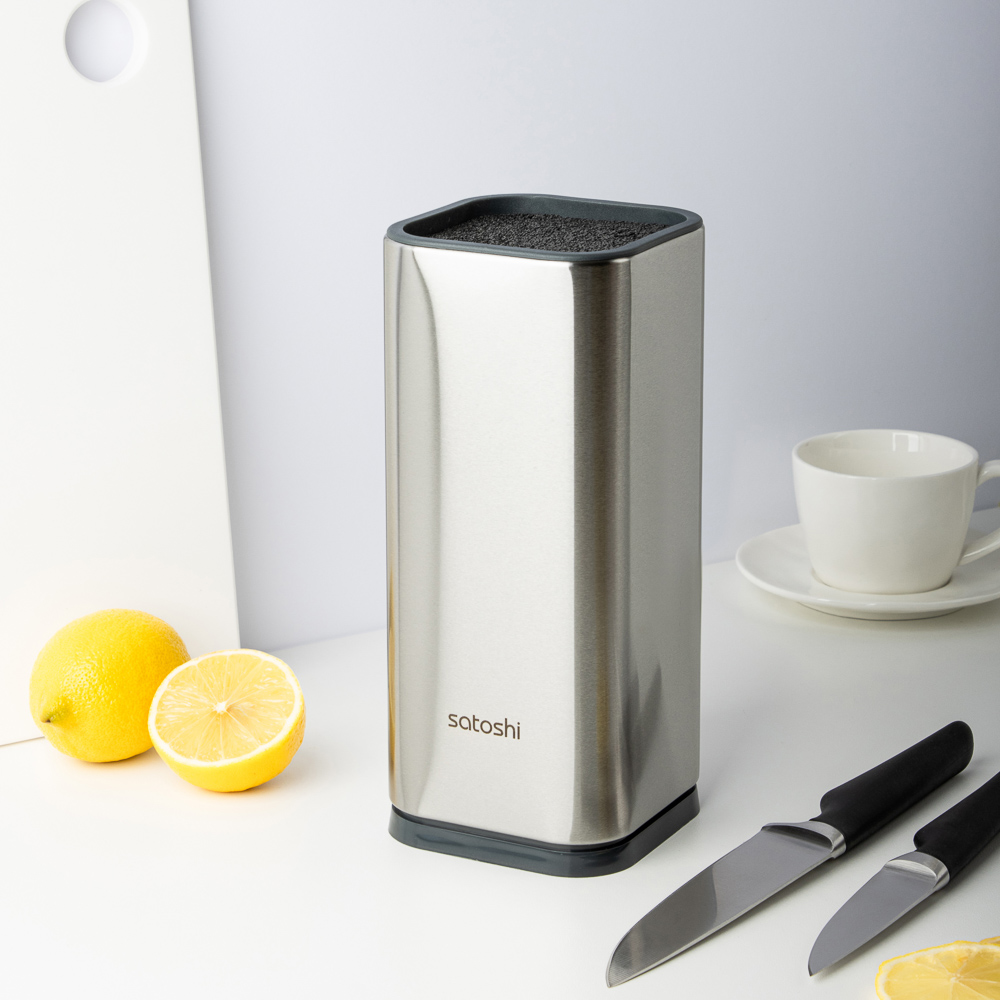 SATOSHI Комман Подставка для ножей 10х23см, полипропиленовые разделители, арт.№ 803-375