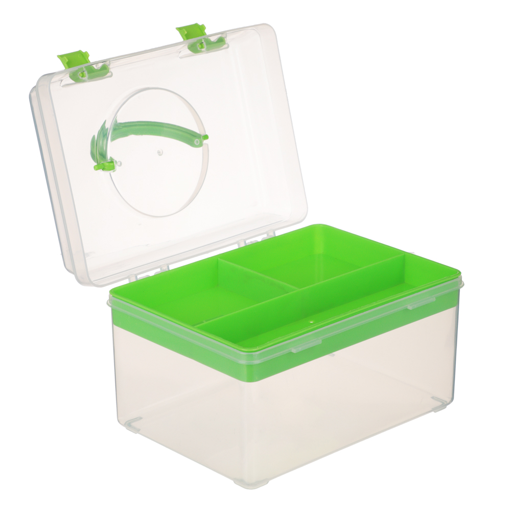 Бокс для мелочей, пластик, 17х11,5х11,5см, 3 цвета, арт.№ 444-190