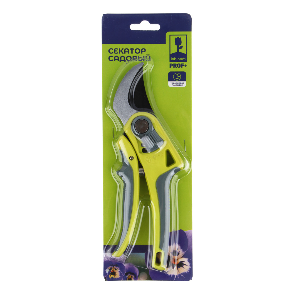 INBLOOM PROF+ Секатор обводной, регулятор раскрытия, 20.8см, 65 марган. сталь, тефлон, PP, TPR, ABS, арт.№ 186-023