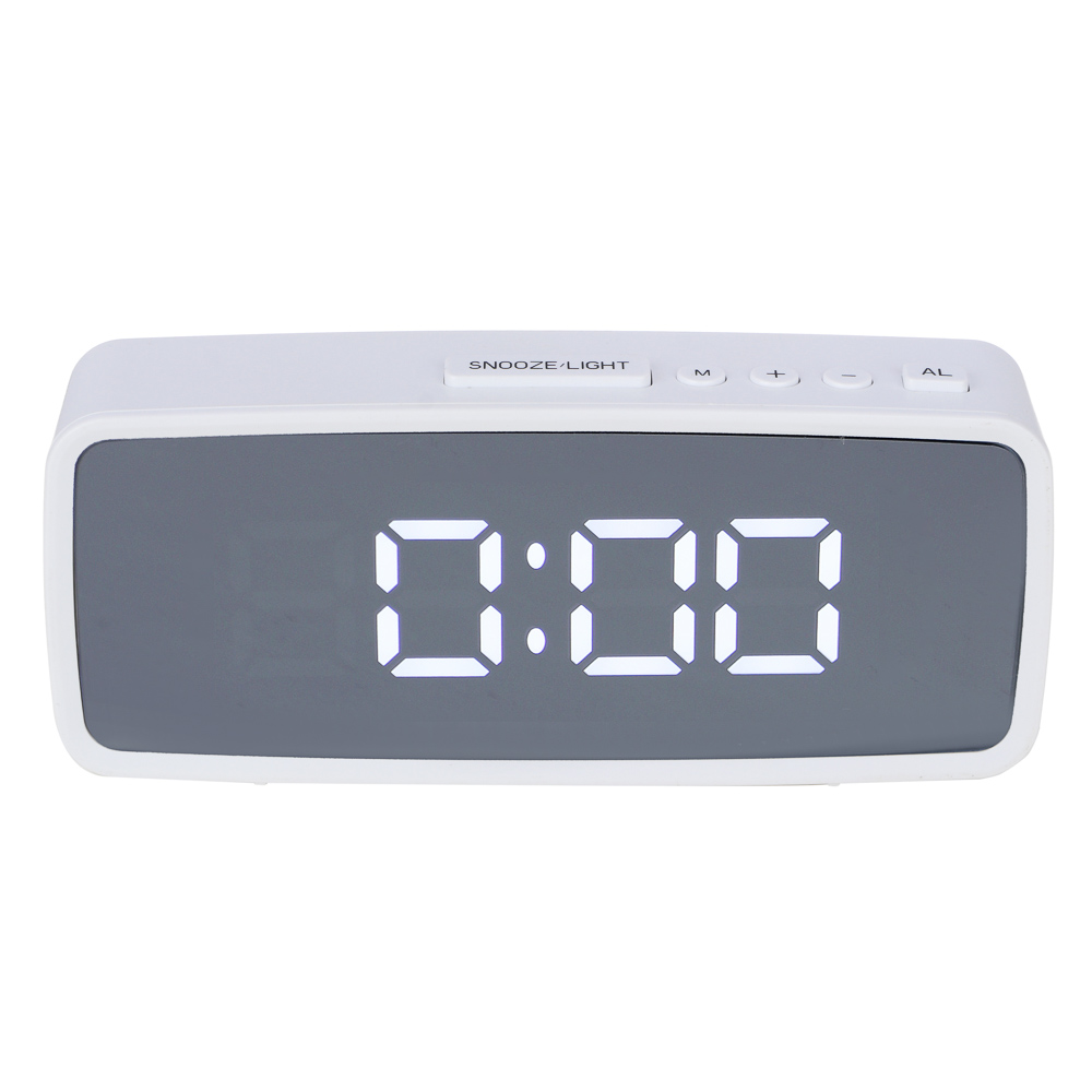 LADECOR CHRONO Будильник электронный, 14x5,7 см, USB/3xAAA, пластик, цвет белый, арт.1, арт.№ 529-010