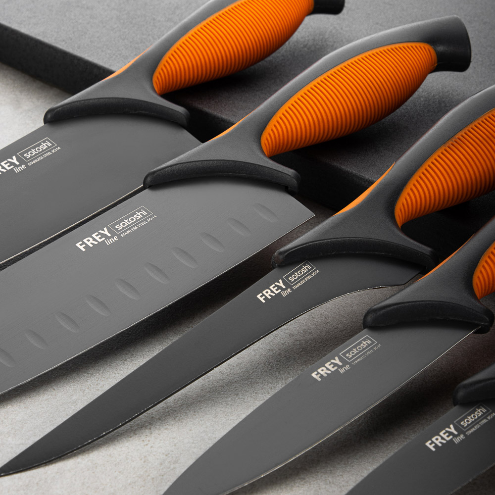 SATOSHI Фрей Нож кухонный сантоку 17см, нерж.сталь с антиналипающим покрытием, арт.№ 803-293