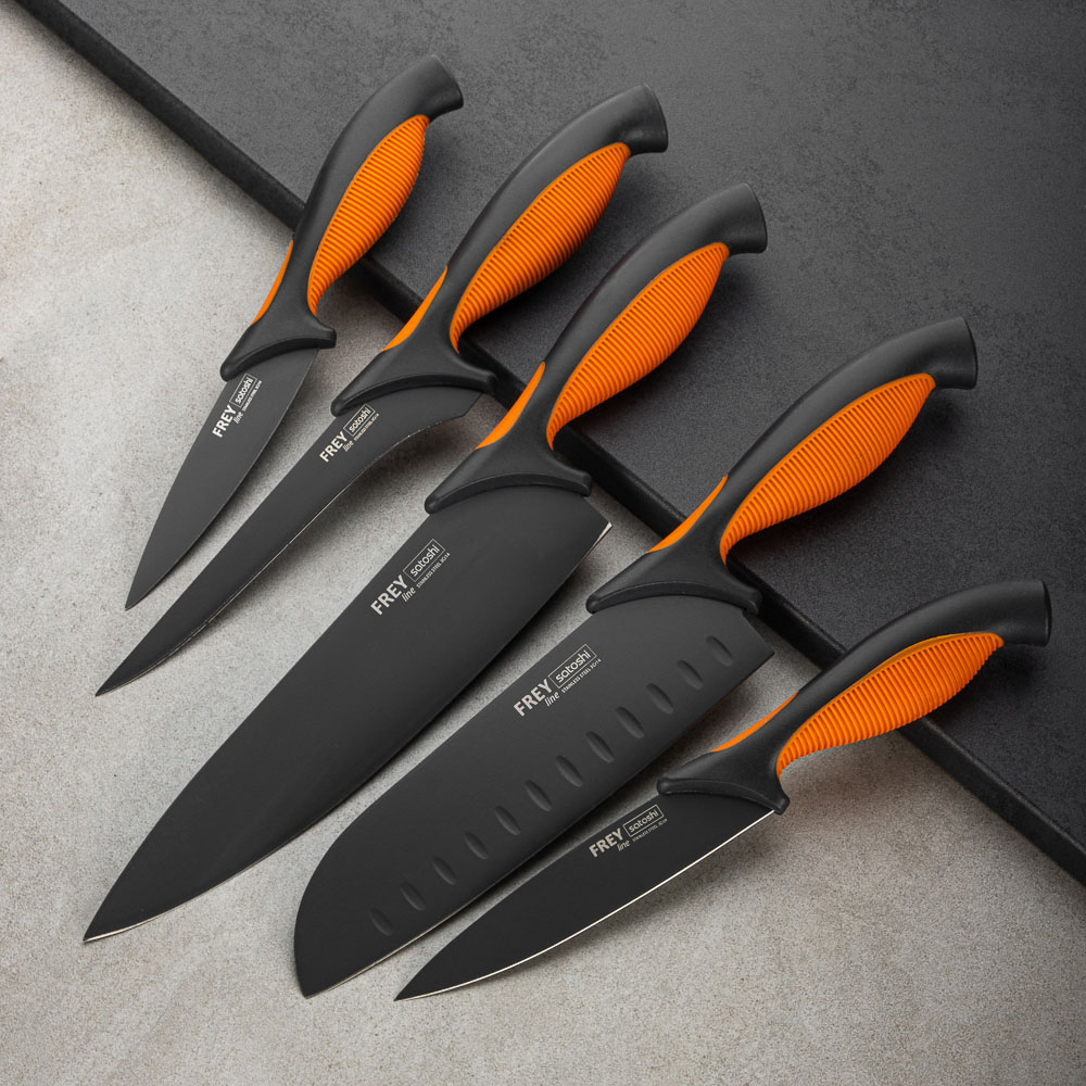 SATOSHI Фрей Нож кухонный сантоку 17см, нерж.сталь с антиналипающим покрытием, арт.№ 803-293