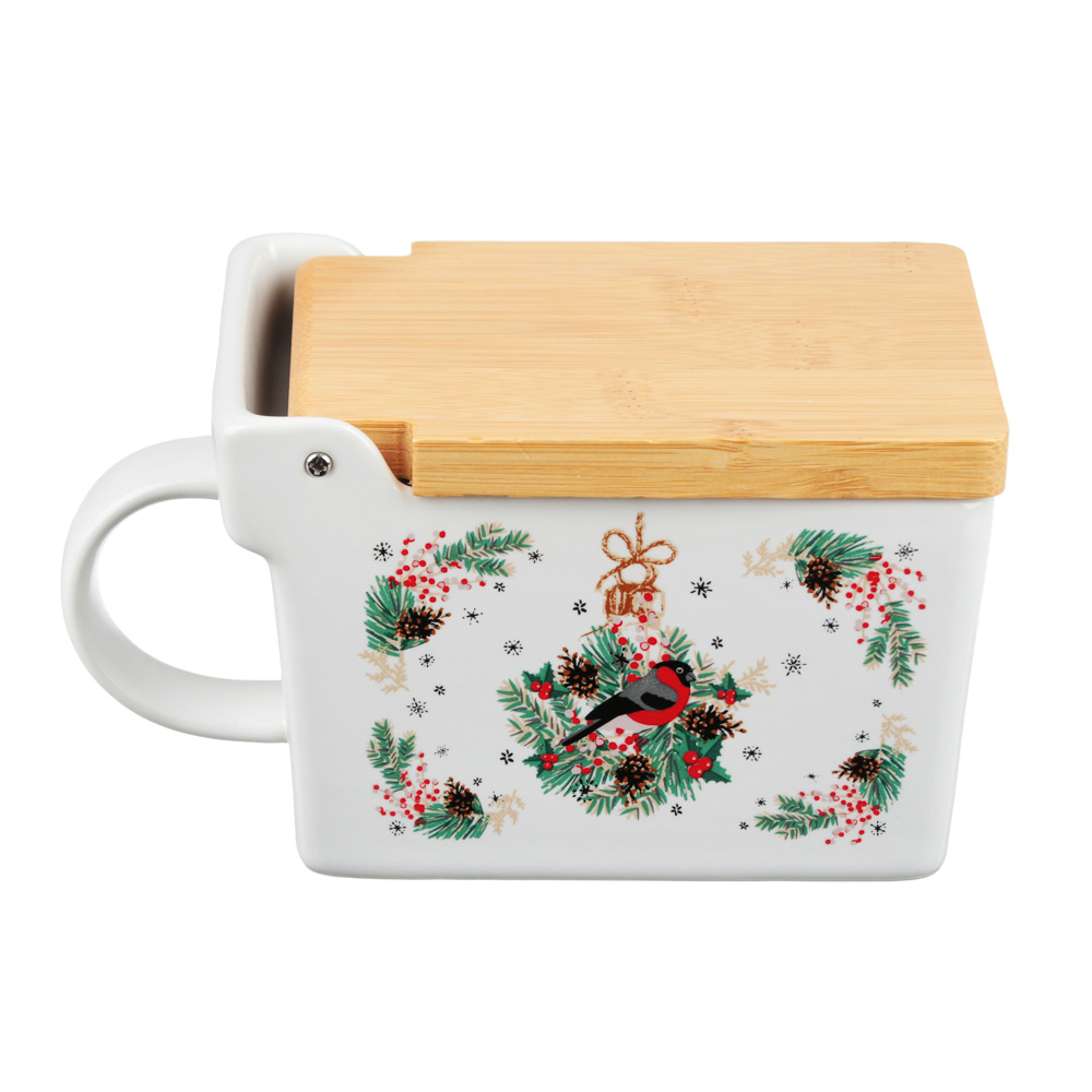 MILLIMI Снегирь Банка для соли 300мл, 15,5х9х7,5см, керамика, арт.№ 820-135