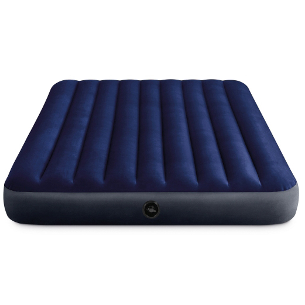 INTEX Матрас надувной CLASSIC DOWNY, в комплекте 2 подушки и насос, 203x152x25см, до 272кг, 64765, арт.№ 108-046