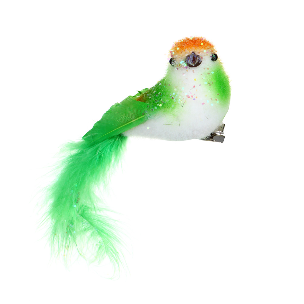 INBLOOM Птица на прищепке 17x5см, пенополистирол, страусиное перо, арт.№ 153-118