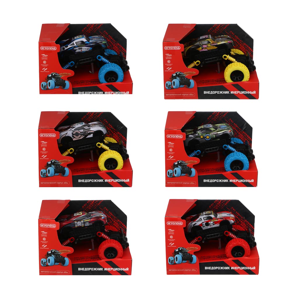 ИГРОЛЕНД Внедорожник инерционный, стреляет дисками, металл, РР, 18х12х11,3 см, 6 дизайнов, арт.№ 292-475