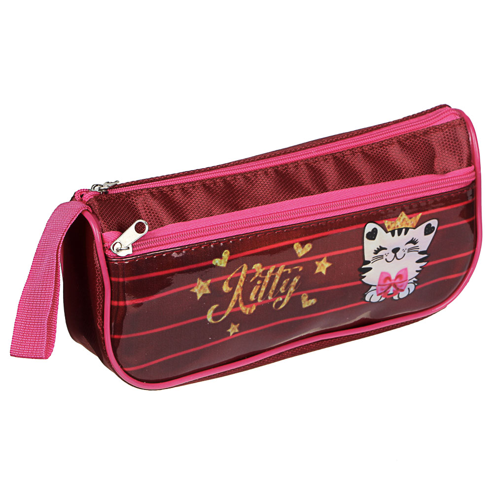 Ройал Китти Пенал мягкий треугольный, 20х6х8см,ПЭ,1 карман вставка из голографич.иск.кожи с печатью, арт.№ 238-248