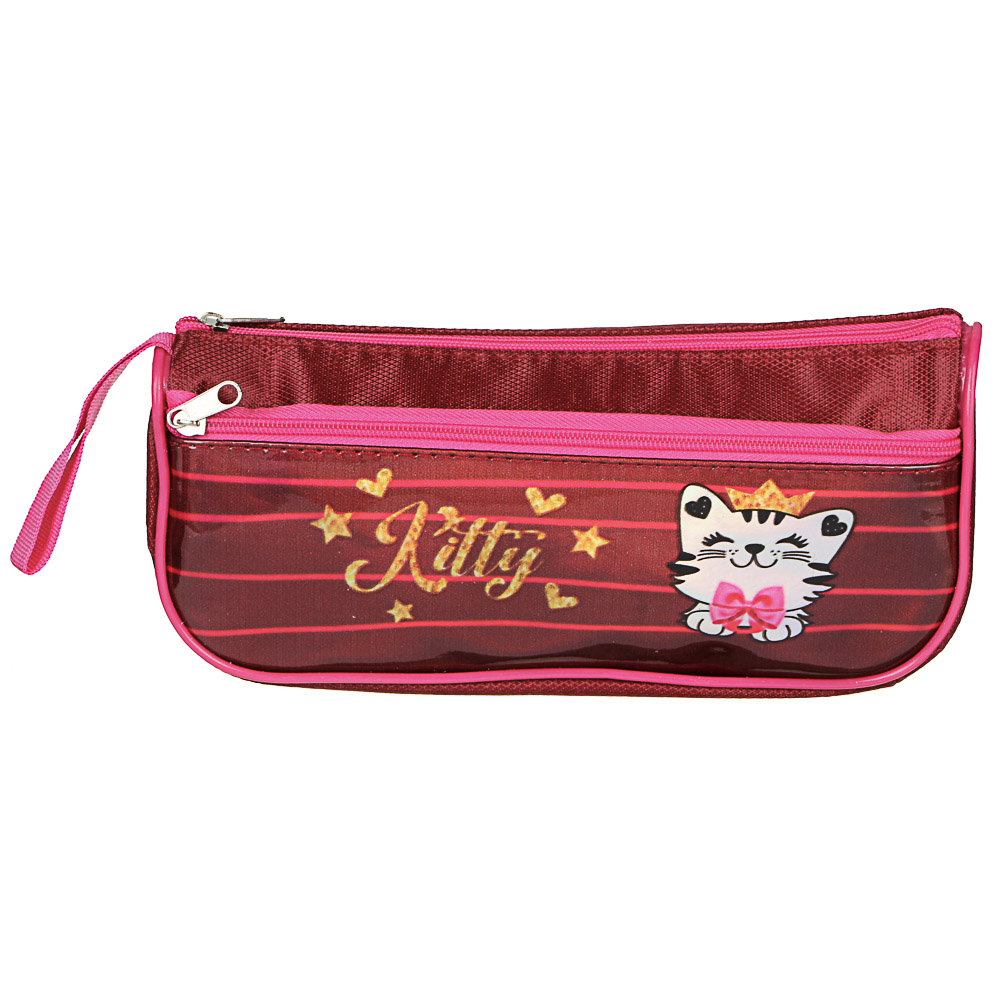 Ройал Китти Пенал мягкий треугольный, 20х6х8см,ПЭ,1 карман вставка из голографич.иск.кожи с печатью, арт.№ 238-248