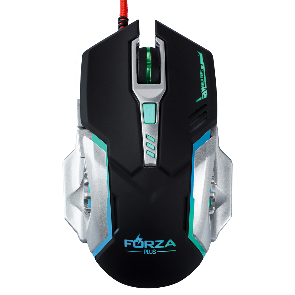 Компьютерная мышь проводная FORZA, 800-3200DPI, 6 кн., подсветка, провод 140см, игровая, 2 цвета, арт.№ 405-009