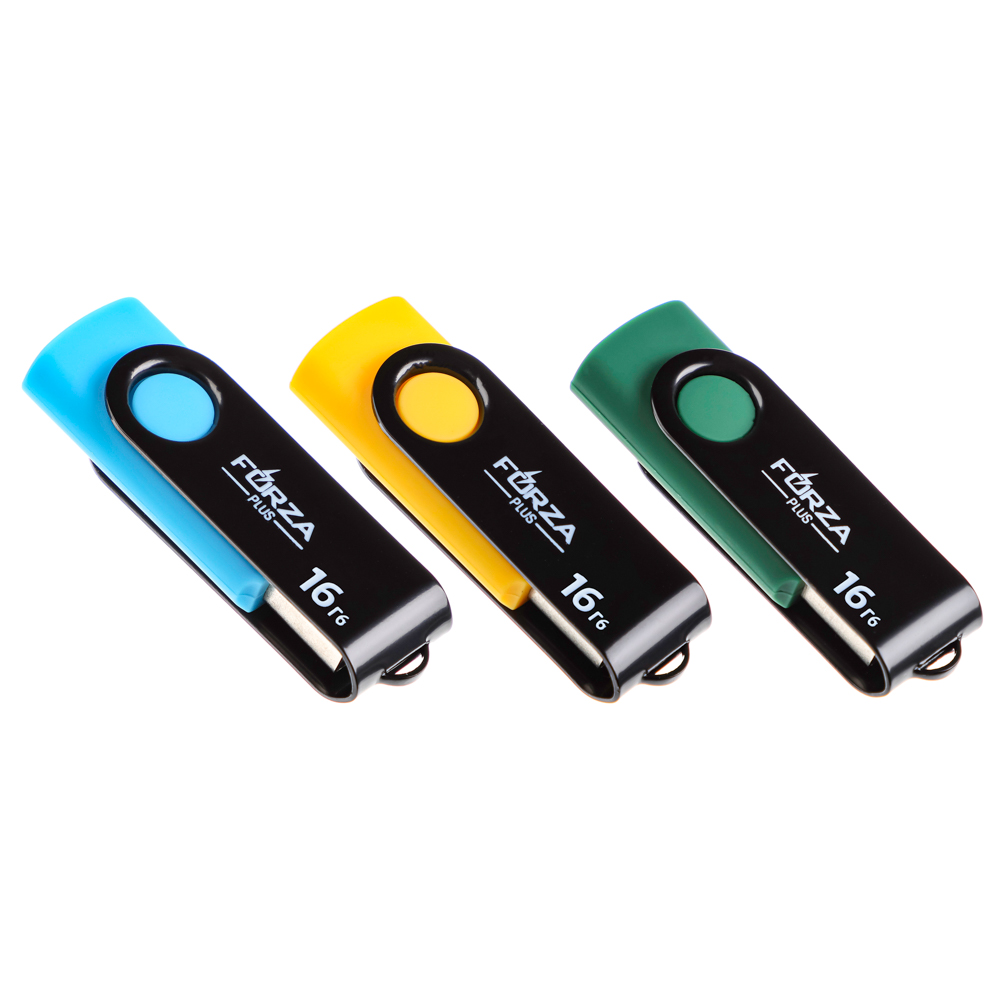 Флеш-карта USB2.0 FORZA 16Гб, 6 класс, матовое покрытие, блистер, пластик, арт.№ 405-015