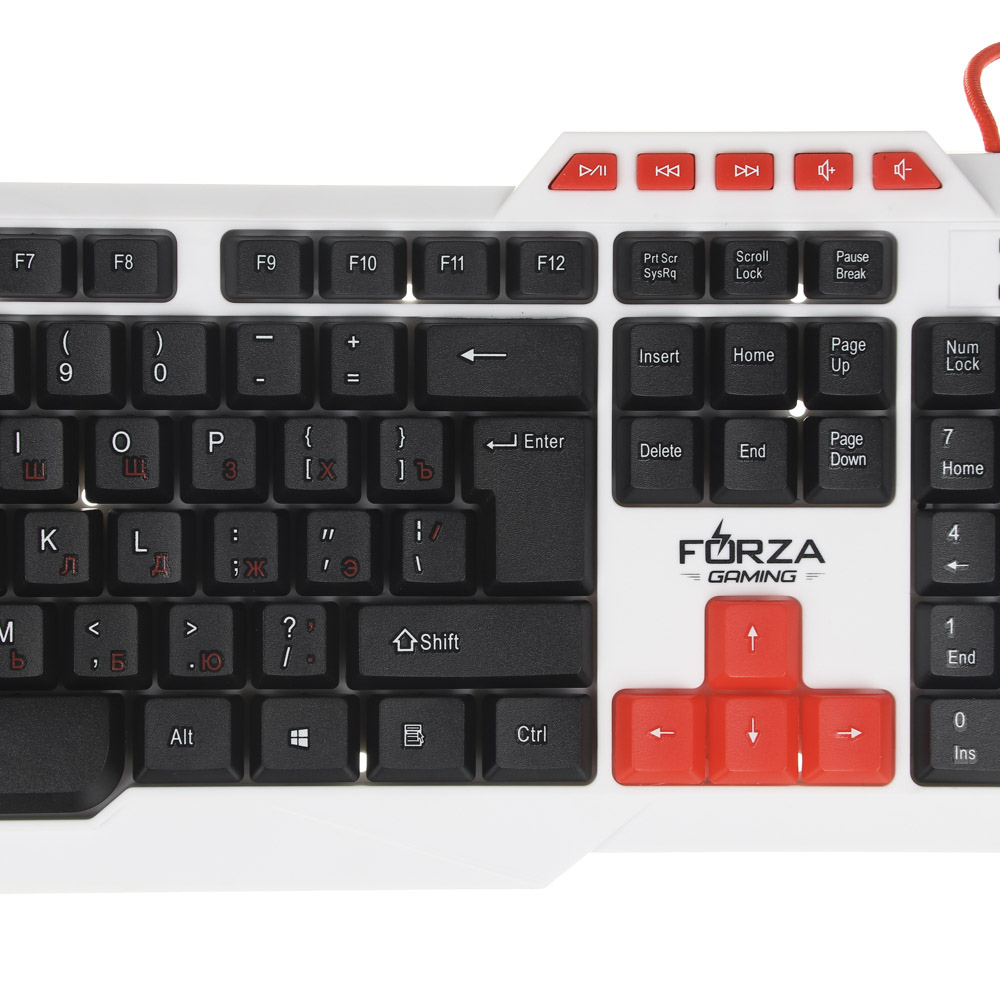 Клавиатура проводная FORZA с подсветкой, 1.4 м, USB, пластик, арт.№ 405-017
