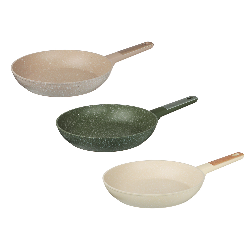 SATOSHI Кантри Сковорода литая d26см, антипригарное покрытие мрамор, индукция, 3 цвета, арт.№ 846-761