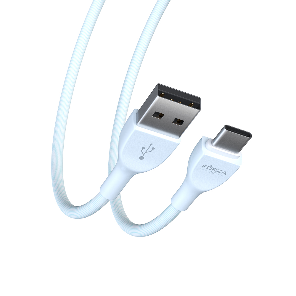 Кабель для зарядки USB(A)-Type C FORZA Акварель, 1м, 2А, 4 цвета, пакет, арт.№ 931-022