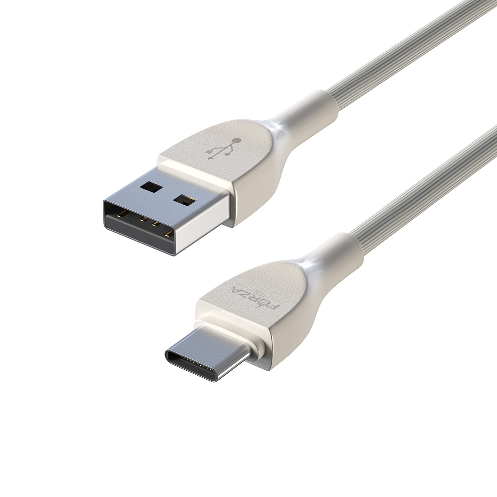 Кабель для зарядки USB(A)-Type C FORZA Акварель, 1м, 2А, 4 цвета, пакет, арт.№ 931-022