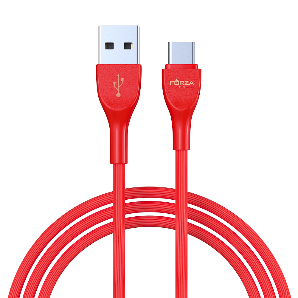 Кабель для зарядки USB(A)-Type C FORZA Акварель, 1м, 2А, 4 цвета, пакет, арт.№ 931-022