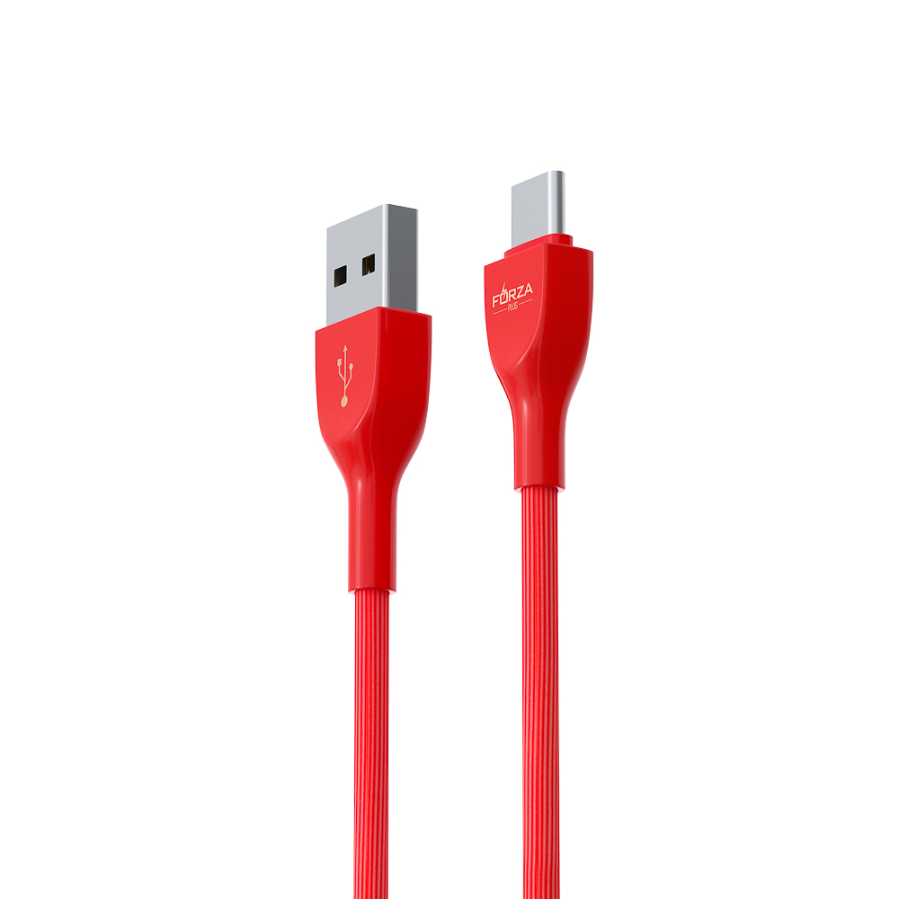 Кабель для зарядки USB(A)-Type C FORZA Акварель, 1м, 2А, 4 цвета, пакет, арт.№ 931-022