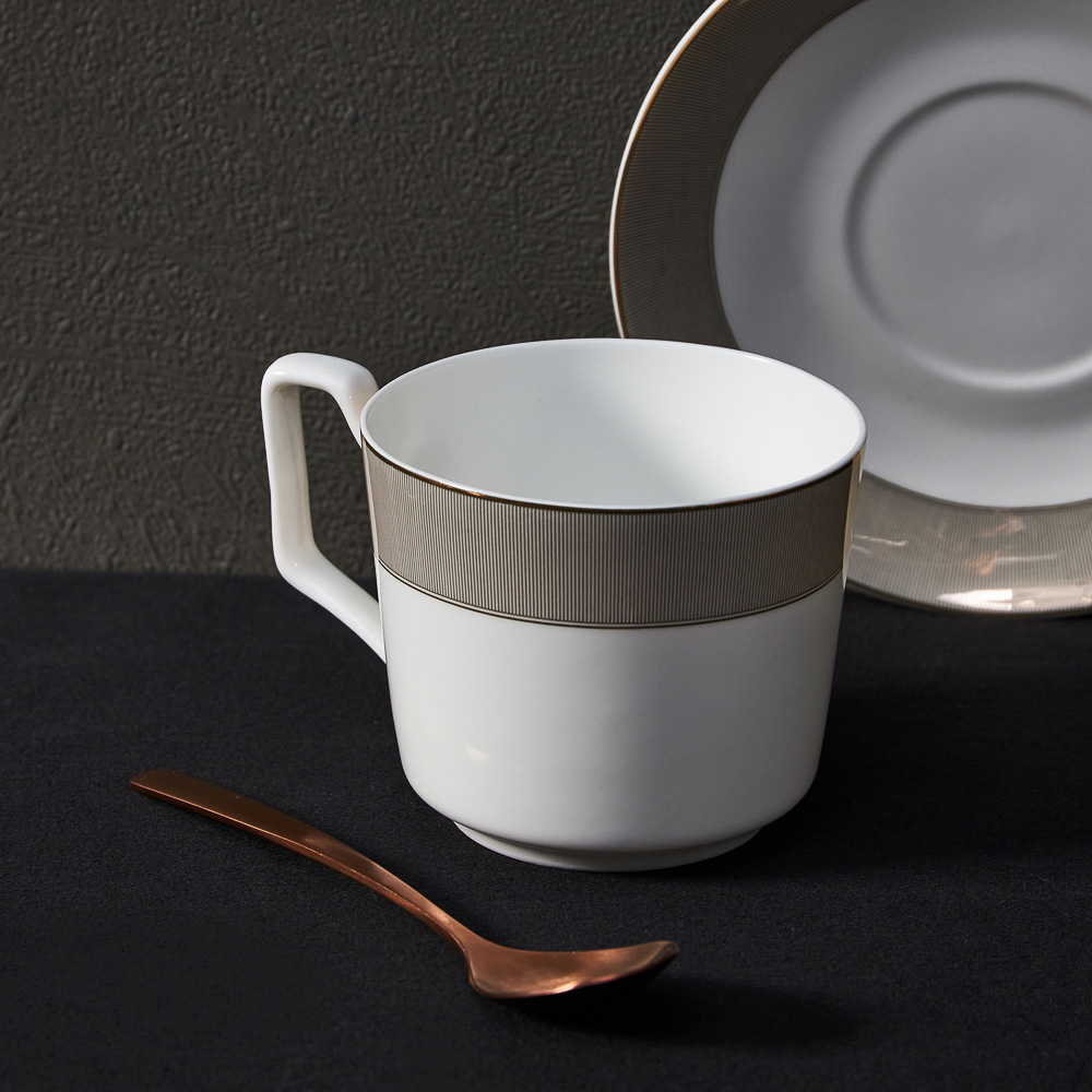 BY COLLECTION White Line Набор чайный два пр., 290мл, 15см, фарфор, подарочная упаковка, арт.1, арт.№ 820-815