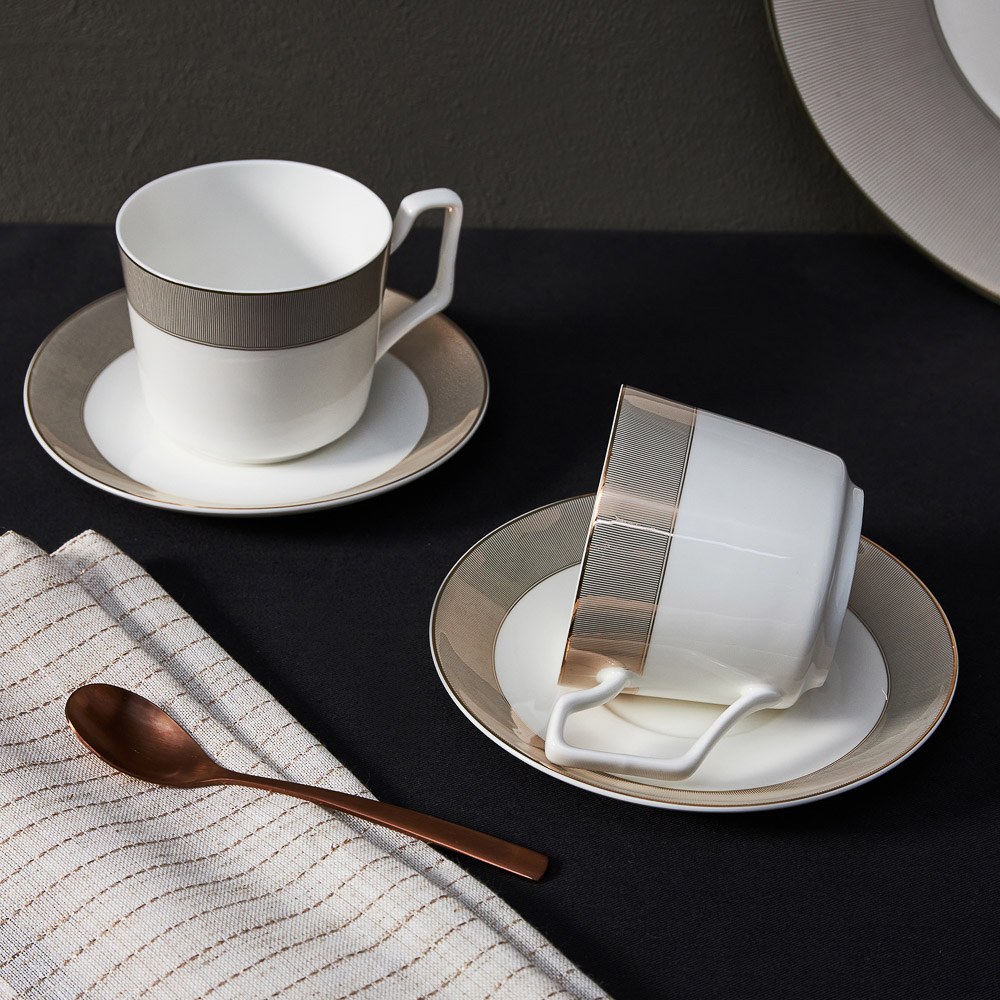 BY COLLECTION White Line Набор чайный два пр., 290мл, 15см, фарфор, подарочная упаковка, арт.1, арт.№ 820-815