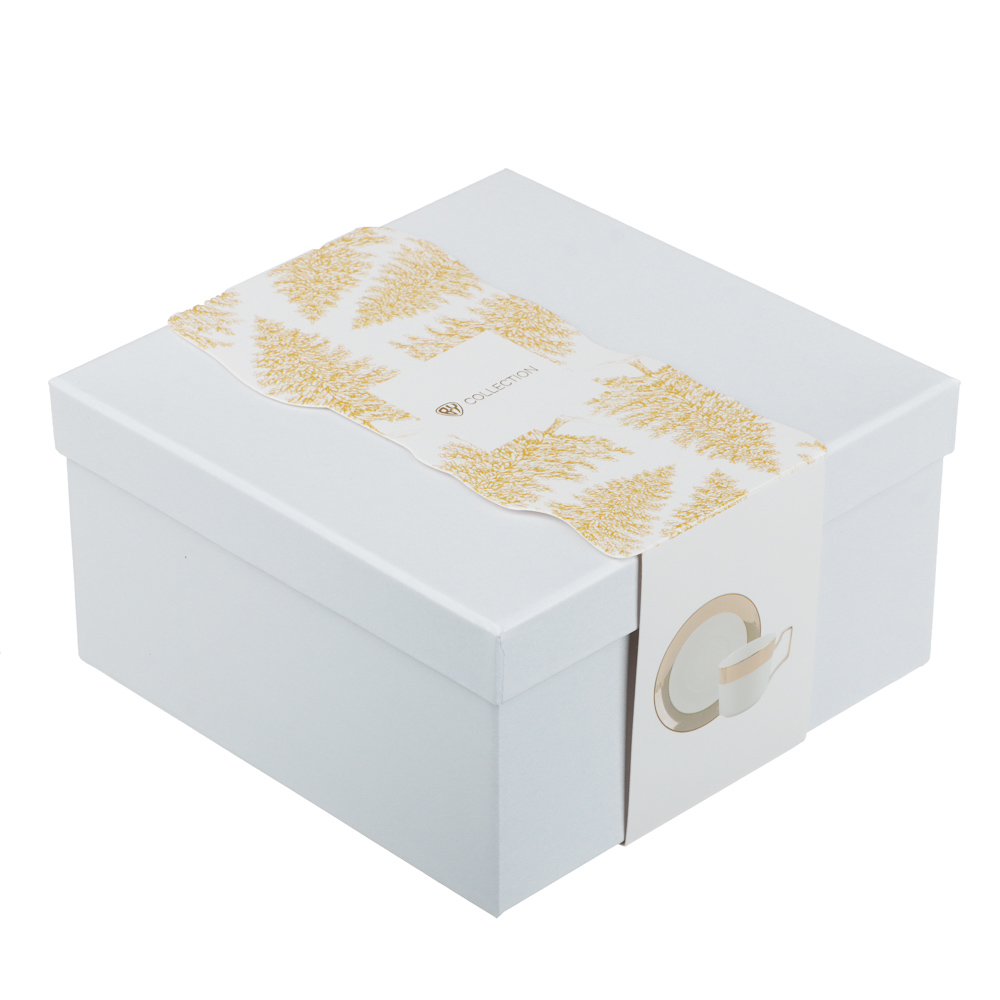 BY COLLECTION White Line Набор чайный два пр., 290мл, 15см, фарфор, подарочная упаковка, арт.1, арт.№ 820-815