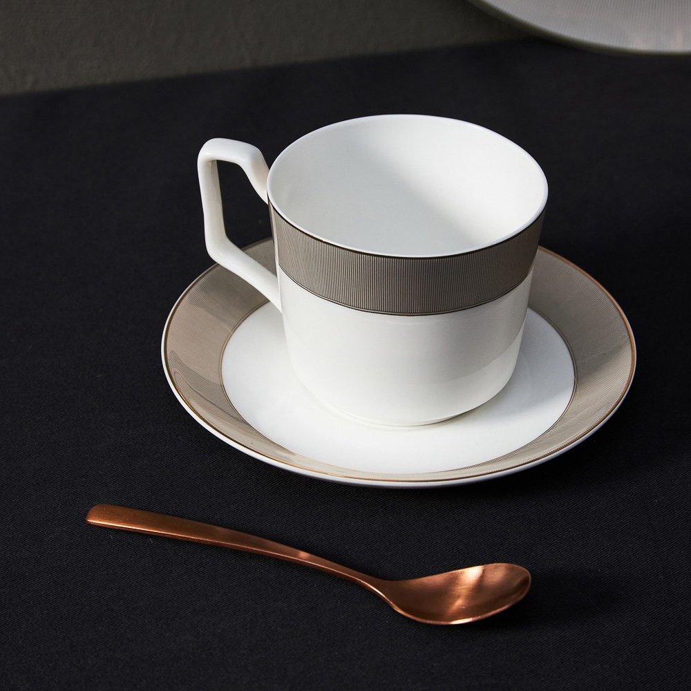 BY COLLECTION White Line Набор чайный два пр., 290мл, 15см, фарфор, подарочная упаковка, арт.1, арт.№ 820-815