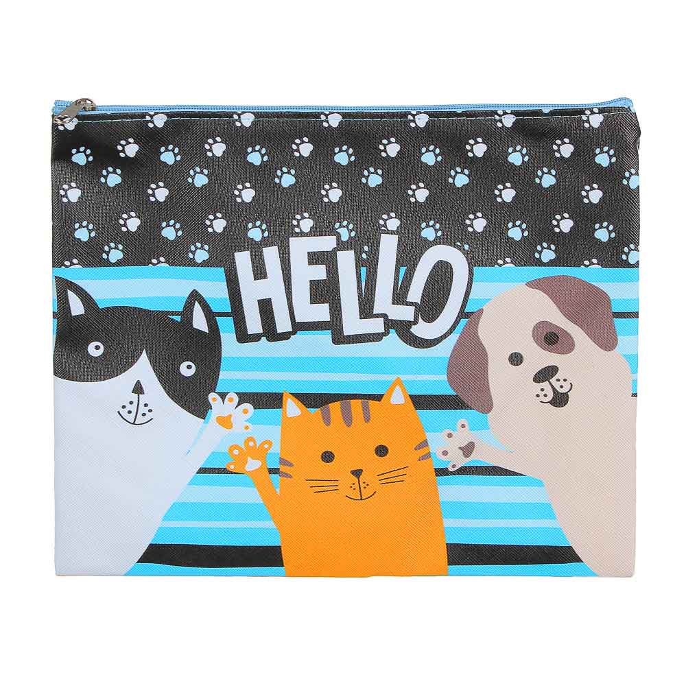 ХЭВ Э НАЙС ДЭЙ Папка для тетрадей 24x20см, для A5, молния сверху, искусственная кожа с печатью, арт.№ 236-080