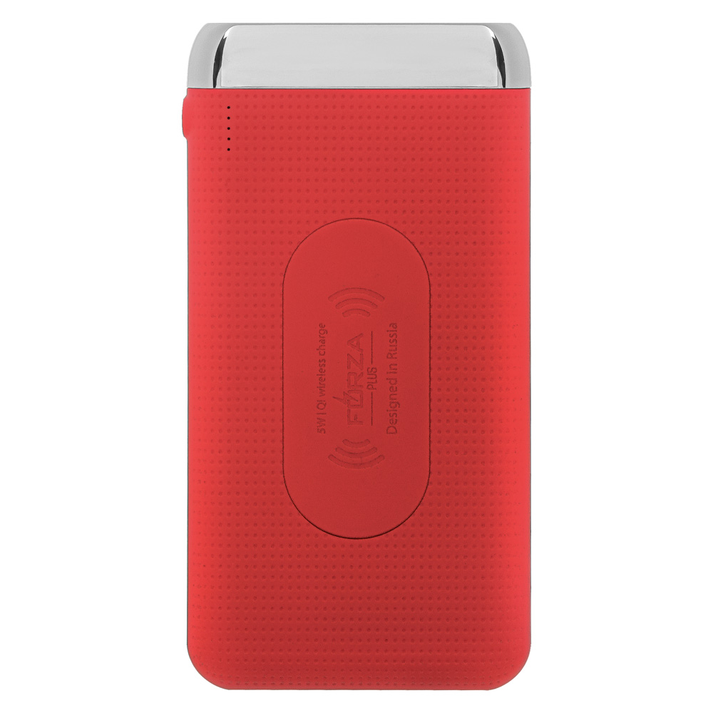 Аккумулятор мобильный FORZA 8000мАч, 2xUSB, 2А, с беспроводной зарядкой, прорезиненный, 3 цвета, арт.№ 916-215