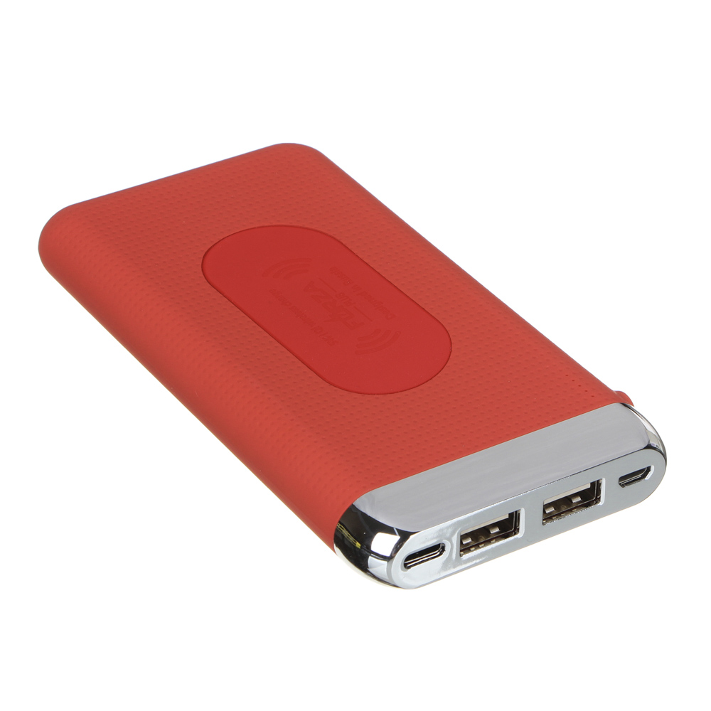 Аккумулятор мобильный FORZA 8000мАч, 2xUSB, 2А, с беспроводной зарядкой, прорезиненный, 3 цвета, арт.№ 916-215