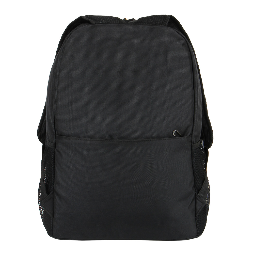 Рюкзак подростковый 43x29x15см, 1 отд., 4 карм., нашивки, декор шнурком, черный, ПЭ, 2 цвета отделки, арт.№ 254-528