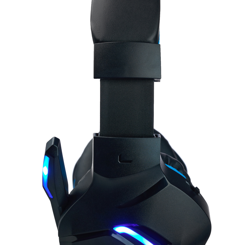 Наушники проводные с микрофоном игровые BY Bascinet USB 3,2 м, синяя подсветка, арт.№ 410-086