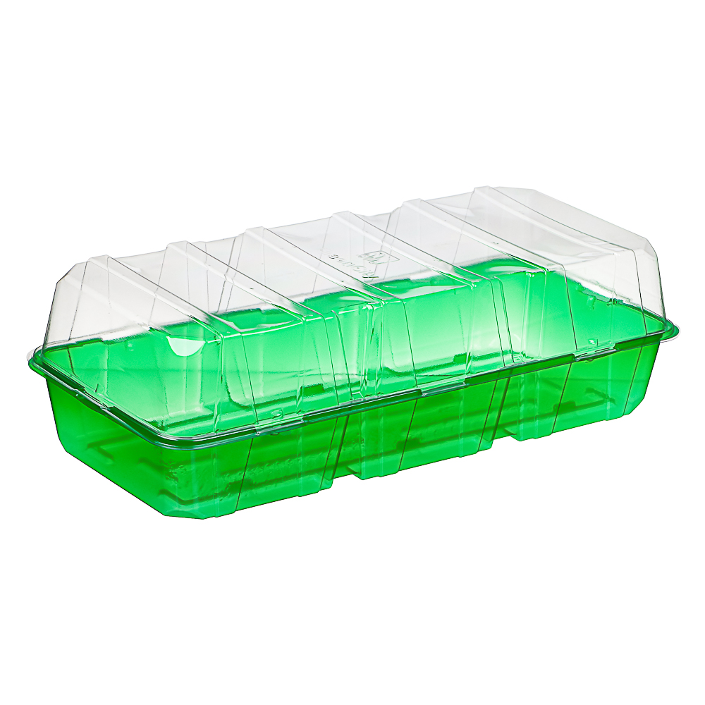 Минипарник с крышкой на 3 вставки (без вставок) дно крышка, 1шт, 57х18х7см, полипропилен, арт.№ 105-012