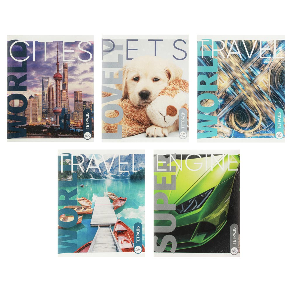 ClipStudio Тетрадь общая 48л. в клетку, БЕЛЫЕ ЛИСТЫ, обложка картон, скрепка, арт.№ 578-073