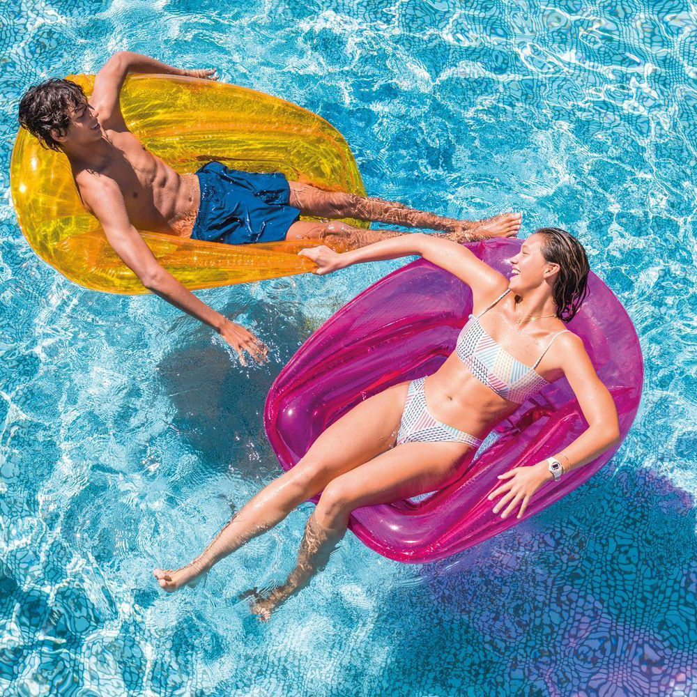 INTEX Кресло надувное "TRANSPARENT LOUNGES", 2 цвета, 104x102 см, 56802EU, арт.№ 060-062