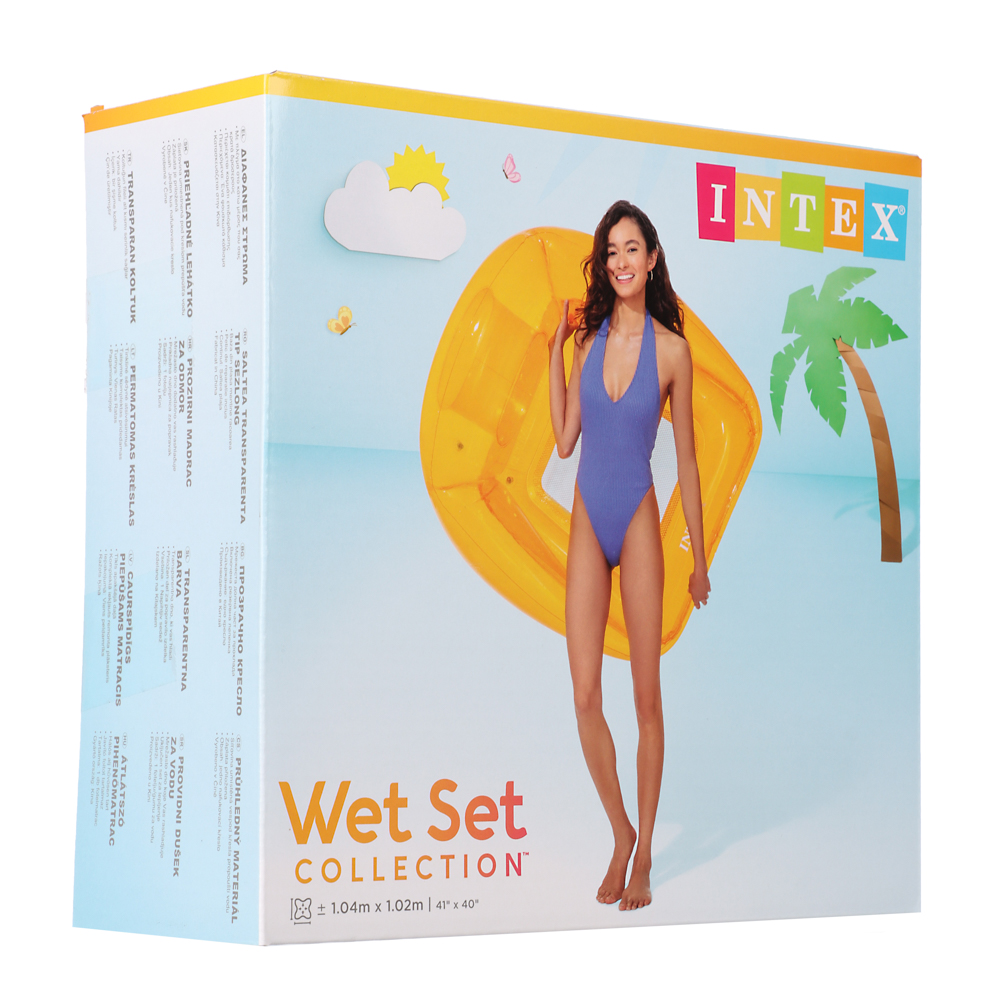 INTEX Кресло надувное "TRANSPARENT LOUNGES", 2 цвета, 104x102 см, 56802EU, арт.№ 060-062