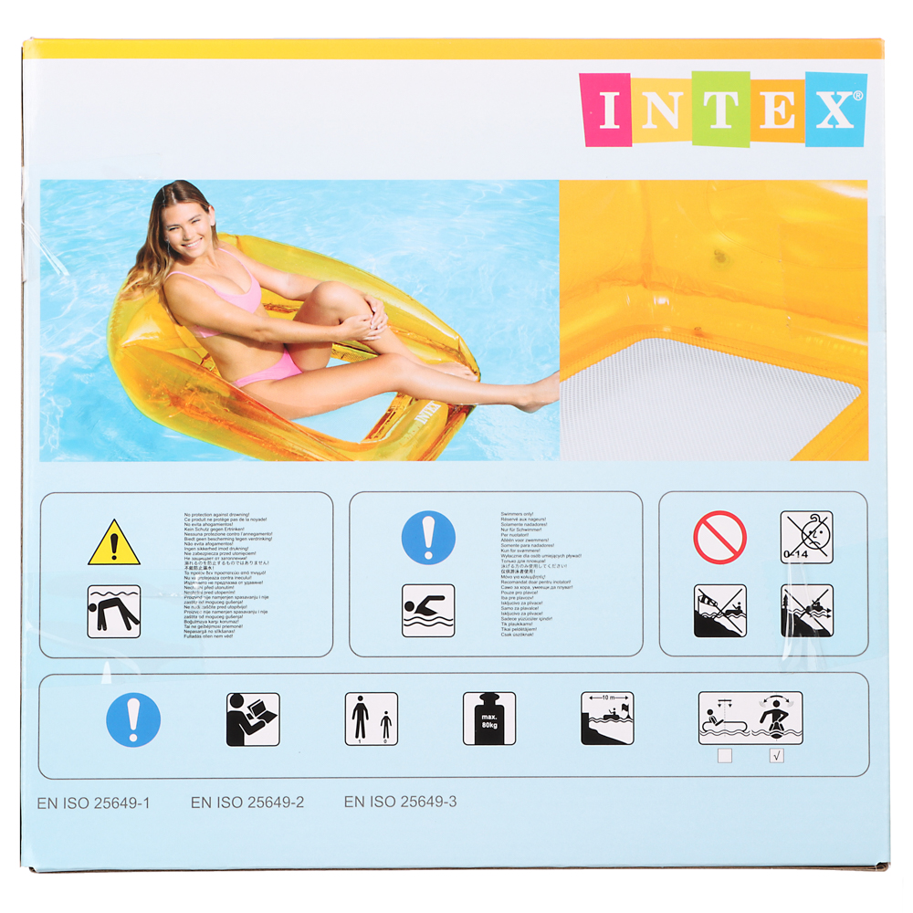 INTEX Кресло надувное "TRANSPARENT LOUNGES", 2 цвета, 104x102 см, 56802EU, арт.№ 060-062