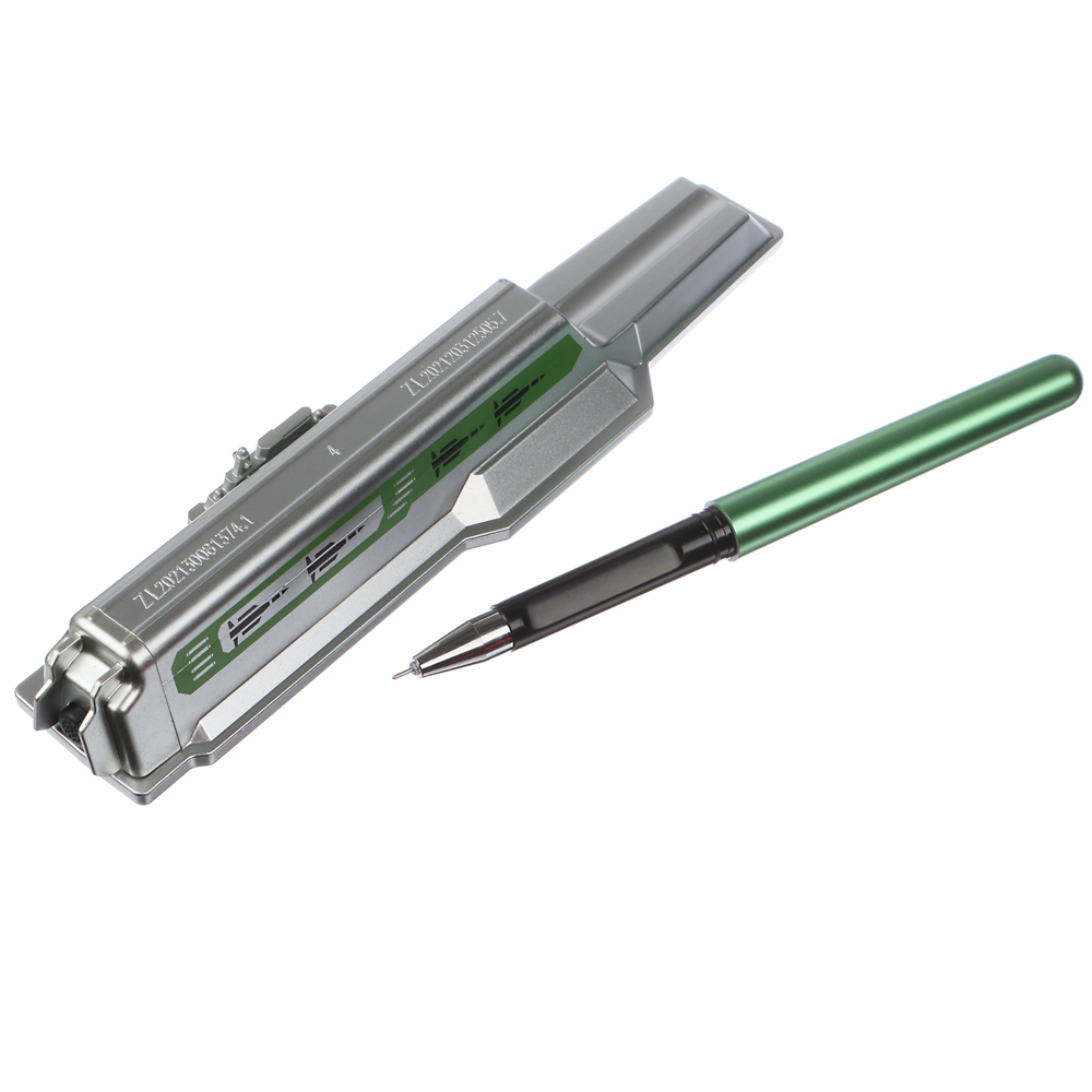 Ручка шариковая синяя в футляре в форме авианосца, подсветка, пластик, арт.№ 591-086