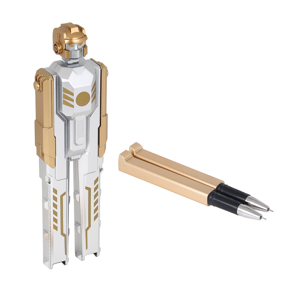 Набор из 2-х ручек шариковых синих, в футляре в форме робота, подвижная голова и руки, пластик, арт.№ 591-085