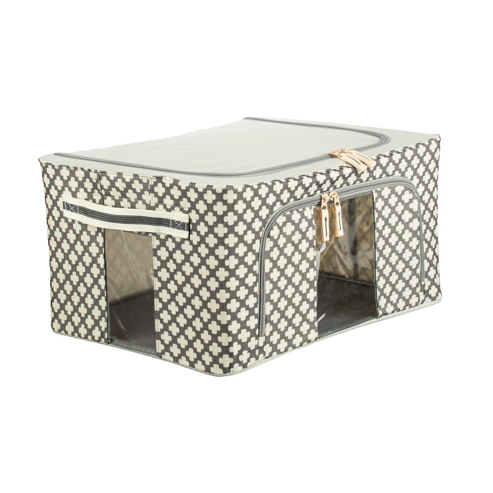 VETTA Короб жесткий для хранения вещей на молнии, 22л, полиэстер, металл, 39х29х20см, 2 дизайна, арт.№ 457-432