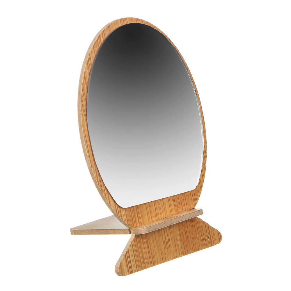 ЮНИLOOK Зеркало настольное, стекло, МДФ, 8,3х13,5см, 2 дизайна, арт.№ 347-094
