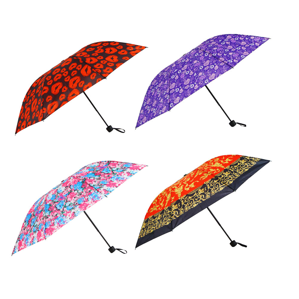 Зонт женский, механика, сплав, полиэстер, d96см, 8 спиц, 4 дизайна, арт.№ 302-323