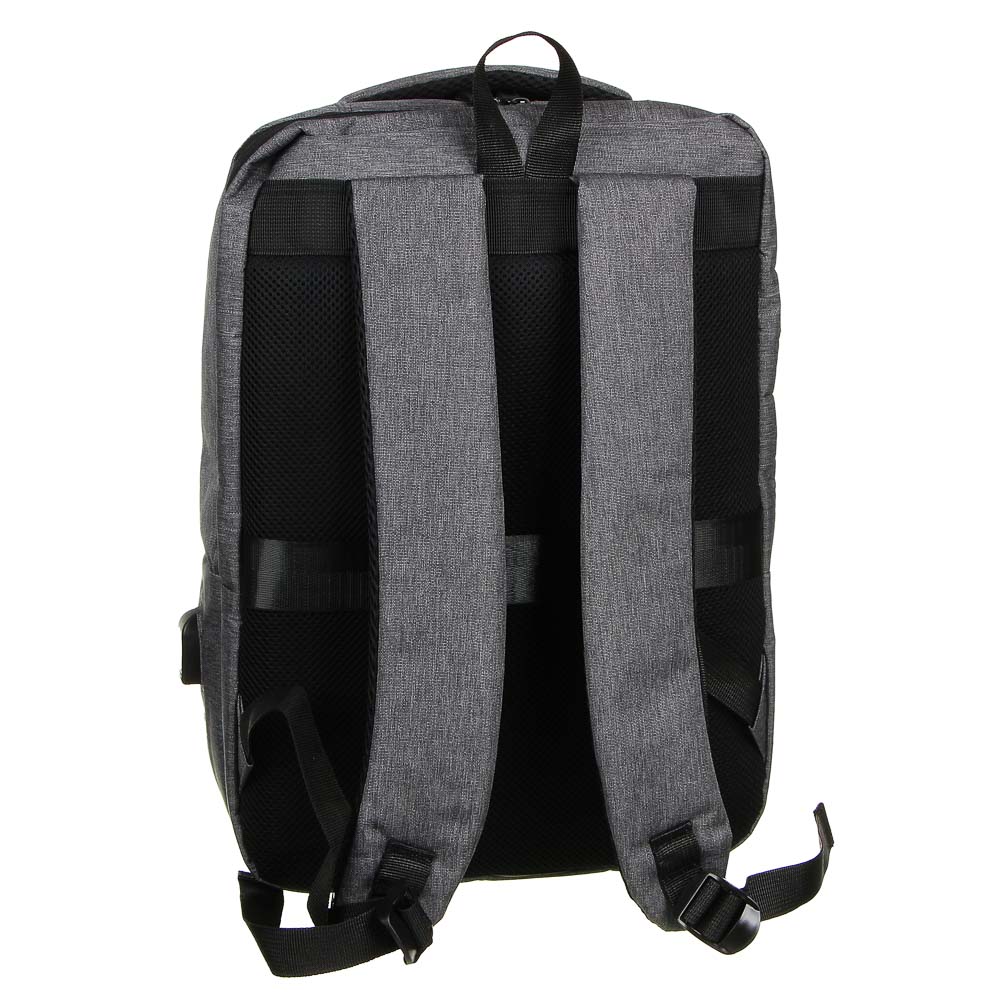 Рюкзак универсальный 42x30x13,5см, 2 отд, 1 карм., отделка прорезин.мат., USB, ПЭ под ткань,чер/сер., арт.№ 254-595