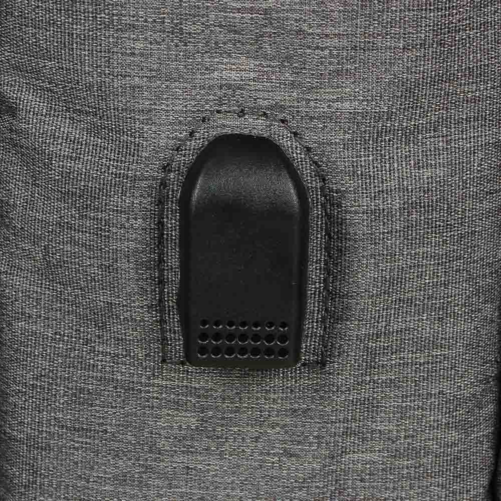 Рюкзак универсальный 42x30x13,5см, 2 отд, 1 карм., отделка прорезин.мат., USB, ПЭ под ткань,чер/сер., арт.№ 254-595