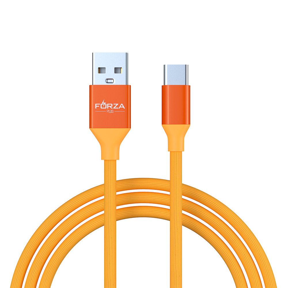 Кабель для зарядки USB(A)-Type C FORZA Лето, 1м, 2А, прорезиненный, 4 цвета, пакет, арт.№ 916-063