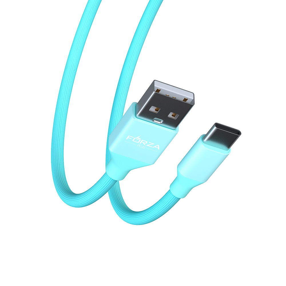 Кабель для зарядки USB(A)-Type C FORZA Лето, 1м, 2А, прорезиненный, 4 цвета, пакет, арт.№ 916-063