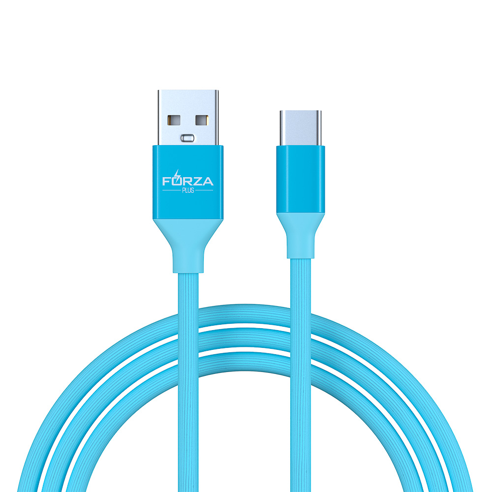 Кабель для зарядки USB(A)-Type C FORZA Лето, 1м, 2А, прорезиненный, 4 цвета, пакет, арт.№ 916-063
