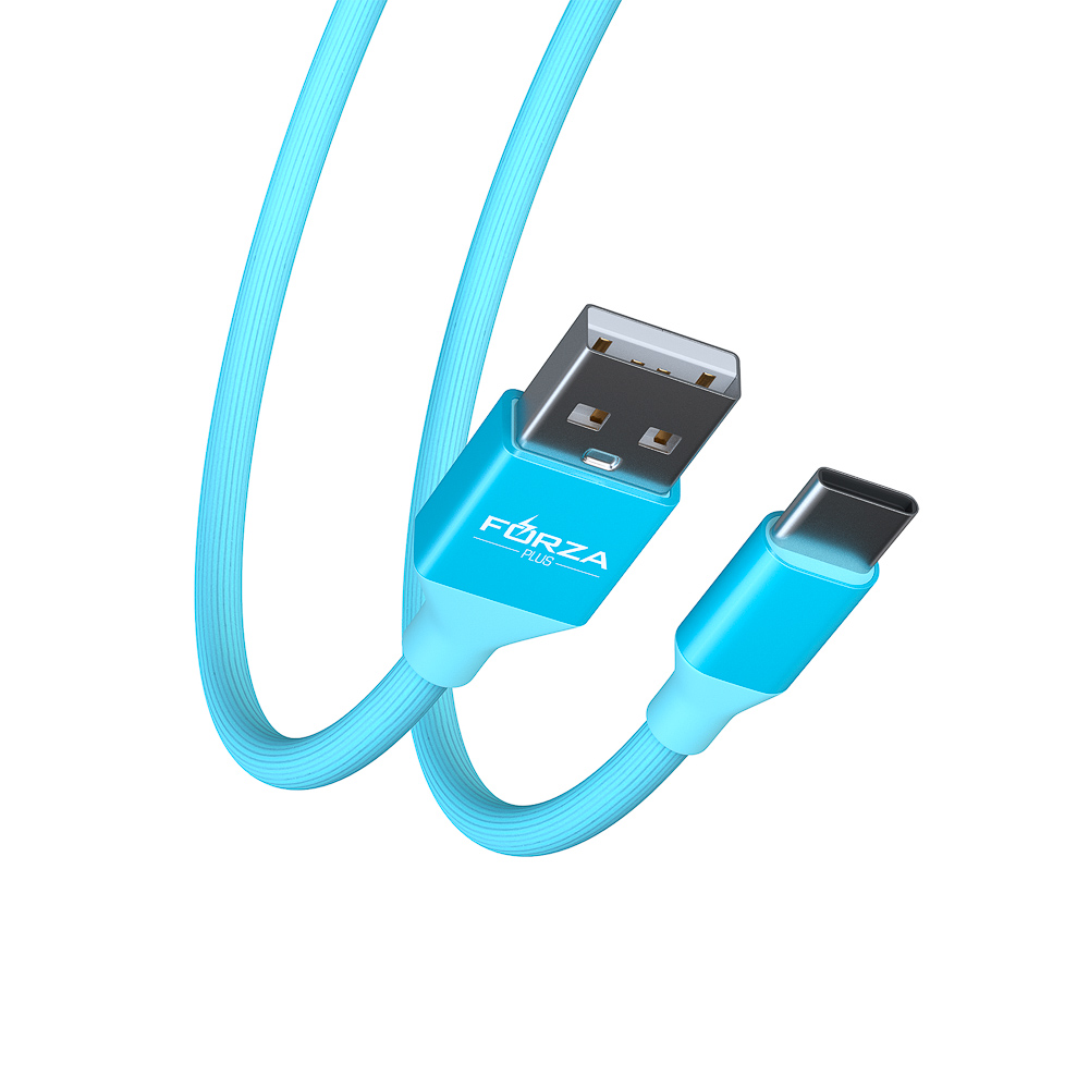 Кабель для зарядки USB(A)-Type C FORZA Лето, 1м, 2А, прорезиненный, 4 цвета, пакет, арт.№ 916-063