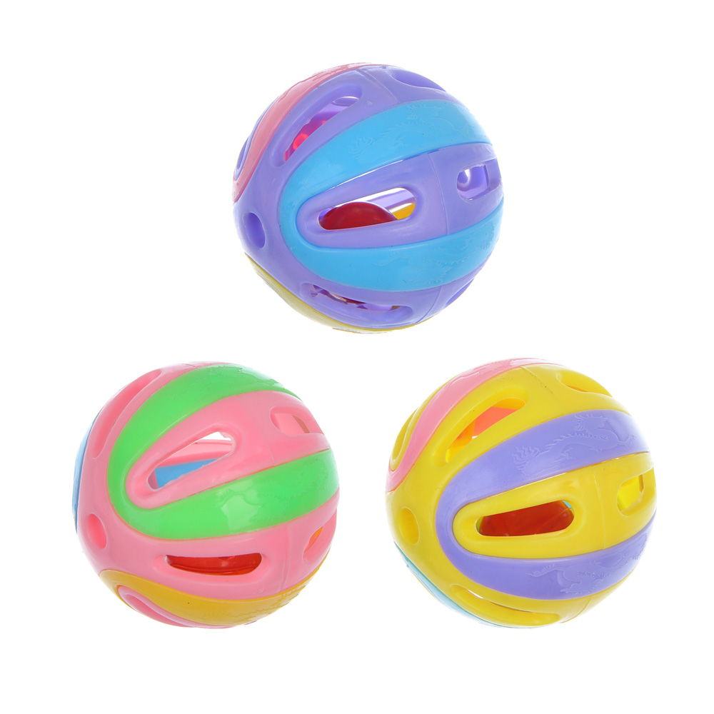 Набор игрушек для кошек тм VETTA, мячи разноцветные, 3шт по 5см, арт.№ 273-575