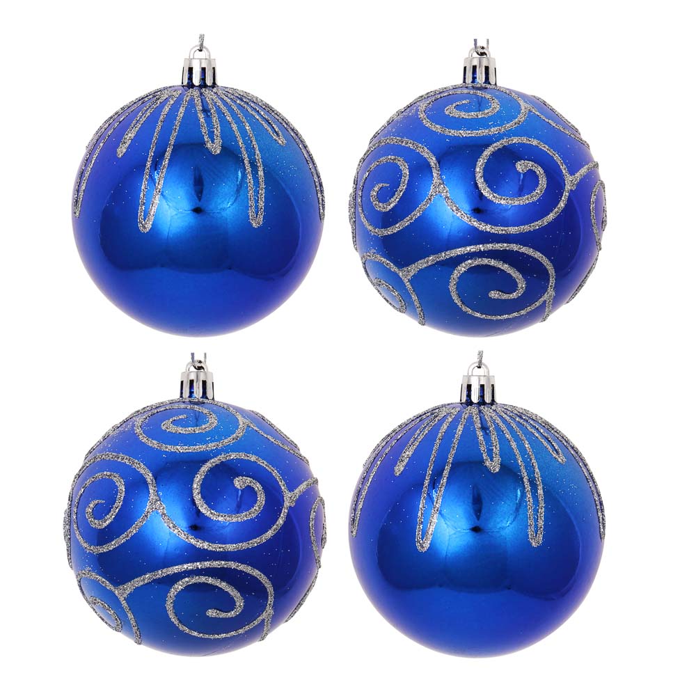 СНОУ БУМ Набор шаров 8 см, 4 шт, синий, 26-142, арт.№ 373-572