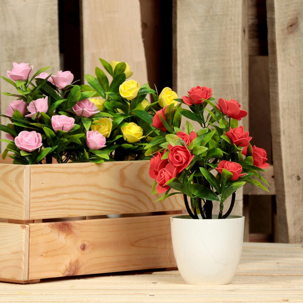 LADECOR Цветок искусственный декоративный в горшке, 25,5х9,5 см, 26х10,5х6,5 см, пластик, 6 цветов, арт.№ 501-472