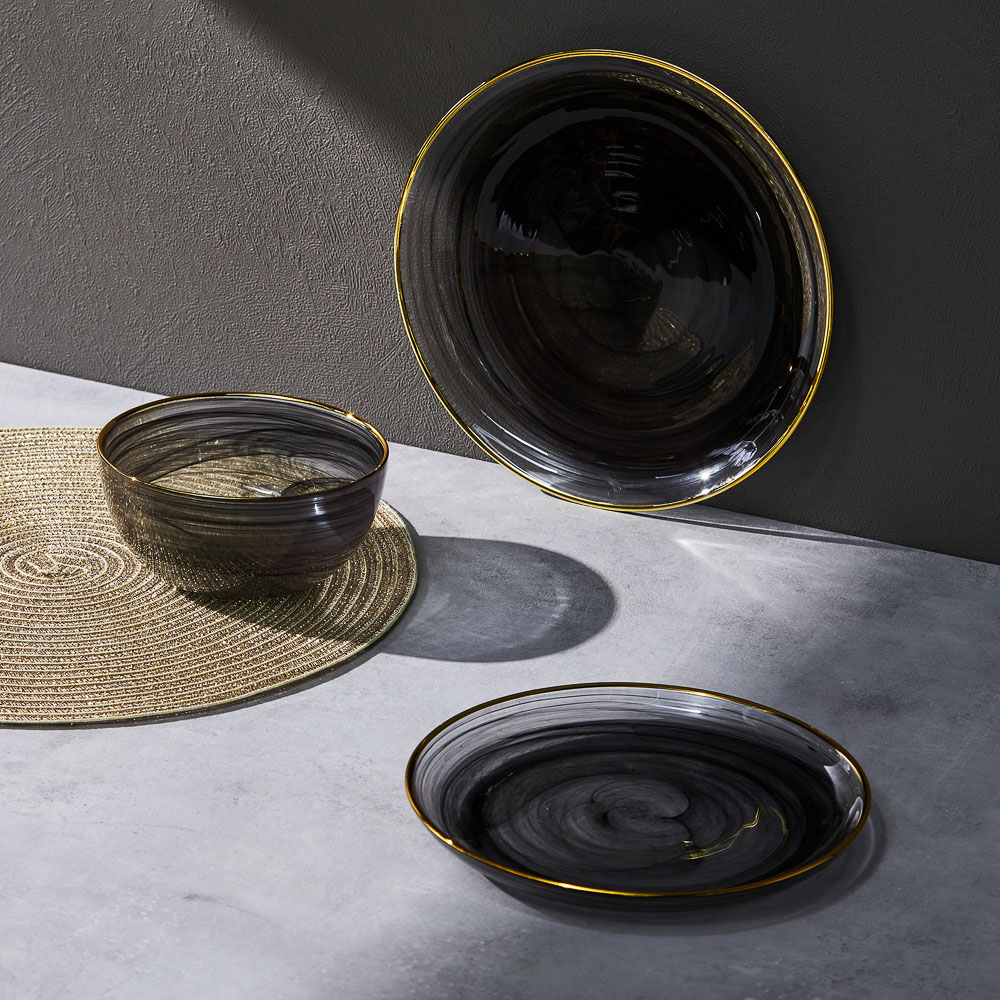 BY COLLECTION Black Line Салатник, 620мл, 15х7см, стекло, арт.№ 820-846