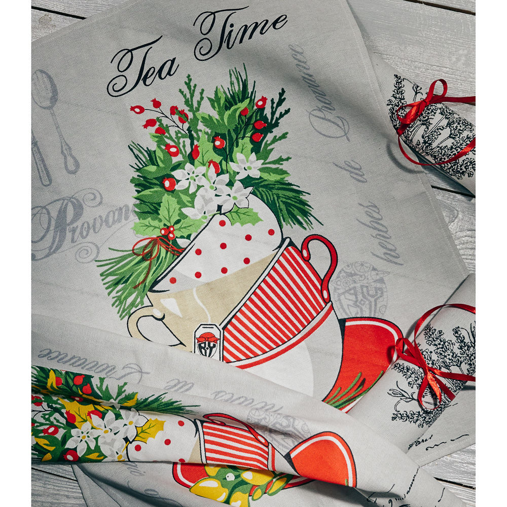 PROVANCE Полотенце кухонное, рогожка, 100% хлопок, 45х60см, "Полевые травы", 3 дизайна, арт.№ 434-084